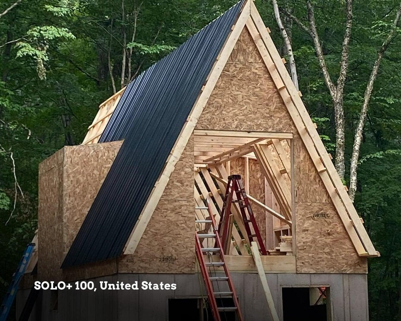 SOLO+ 100 framing in the woods, United States